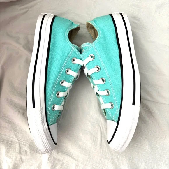 Converse All ⭐️ Star Unisex W6/M4 Chuck Taylor Aqua Canvas Low Top Sneakers - Picture 5 of 14